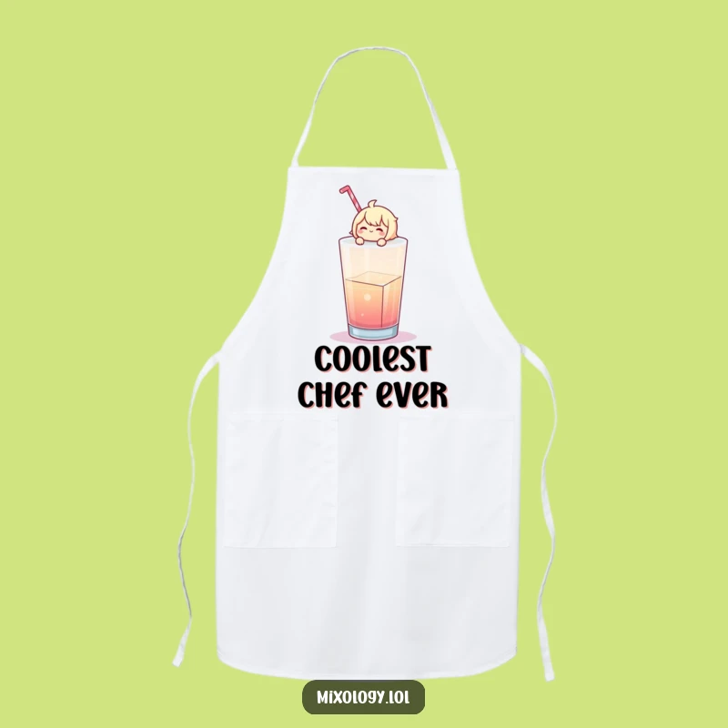 Funny Chill Character Ice Cube Apron: Cook with Comfort and a Splash of Humor