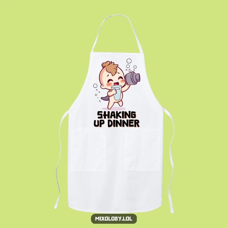 Funny Cocktail Shaker Apron: Character's Frothy Kitchen Helper, Great Funny Gift!
