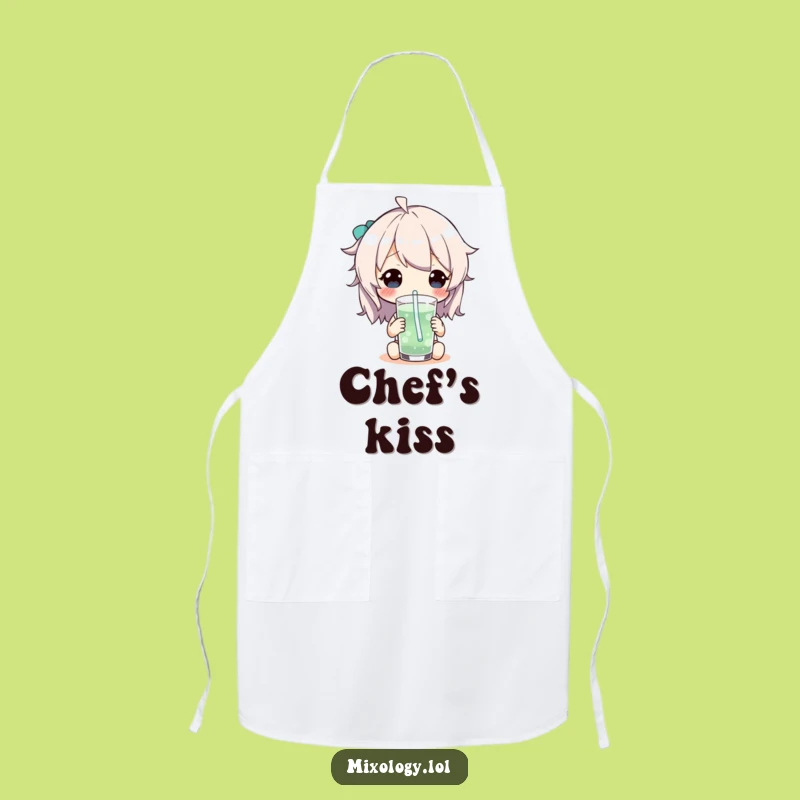 Funny Whimsical Straw Sip Apron: Cook Up Laughs in the Kitchen