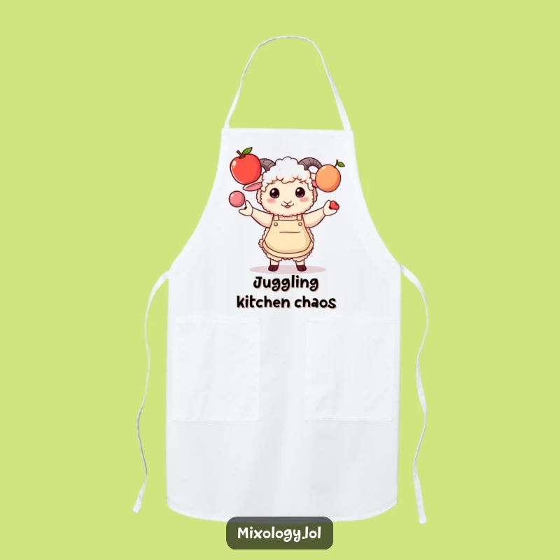 Funny Sheep Juggling Apron: Stylish Chef Humor, Perfect Funny Gift for Cooks!