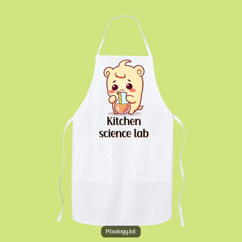 Funny Beaker Pouring Apron: Kawaii Scientist Chef's Wear for Comical Cooking
