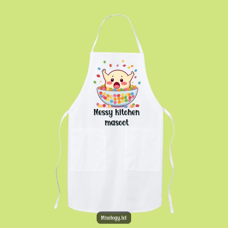 Funny Blob Cereal Apron: Kitchen Spill Humor, Perfect Funny Gift for Bakers!