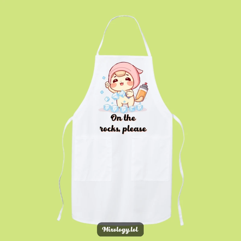 Funny Ice Catching Cocktail Character Apron: Cook and Serve with a Side of Laughter