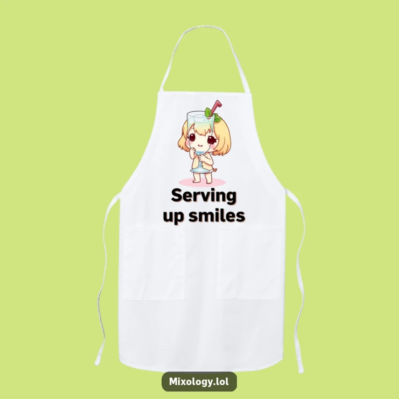 Funny Drink Service Apron: Sweet Character's Chilled Presentation, Perfect Funny Gift