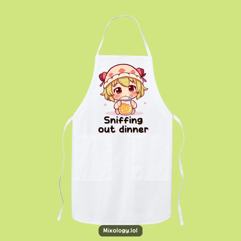 Funny Chef Apron: Character Sniffing New Recipes, Culinary Funny Gift