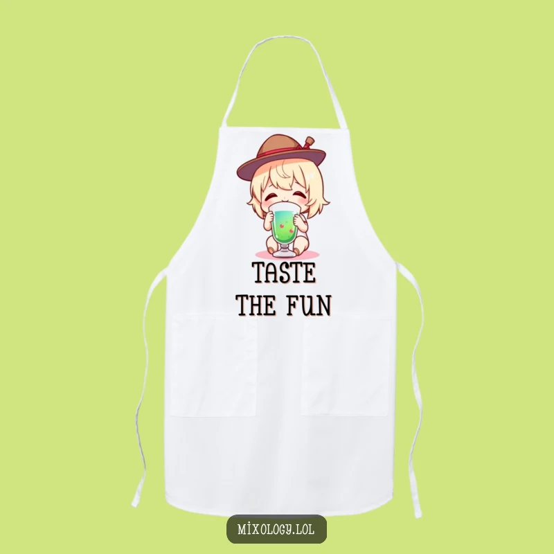 Funny Tiny Hat Chef Apron: Charming Figure's Drink Time, Perfect Funny Gift