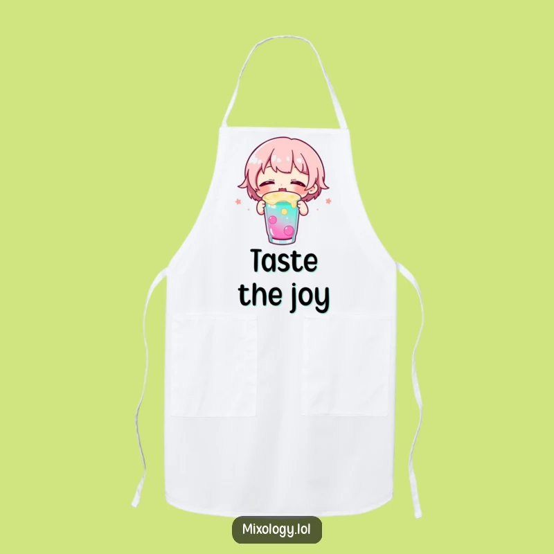 Funny Happy Drinker Apron: Cute Character Chef's Wear for Joyful Cooking