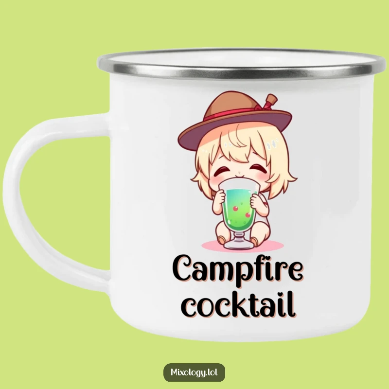 Funny Tiny Hat Camping Mug: Charming Figure's Drink Break, Great Funny Gift