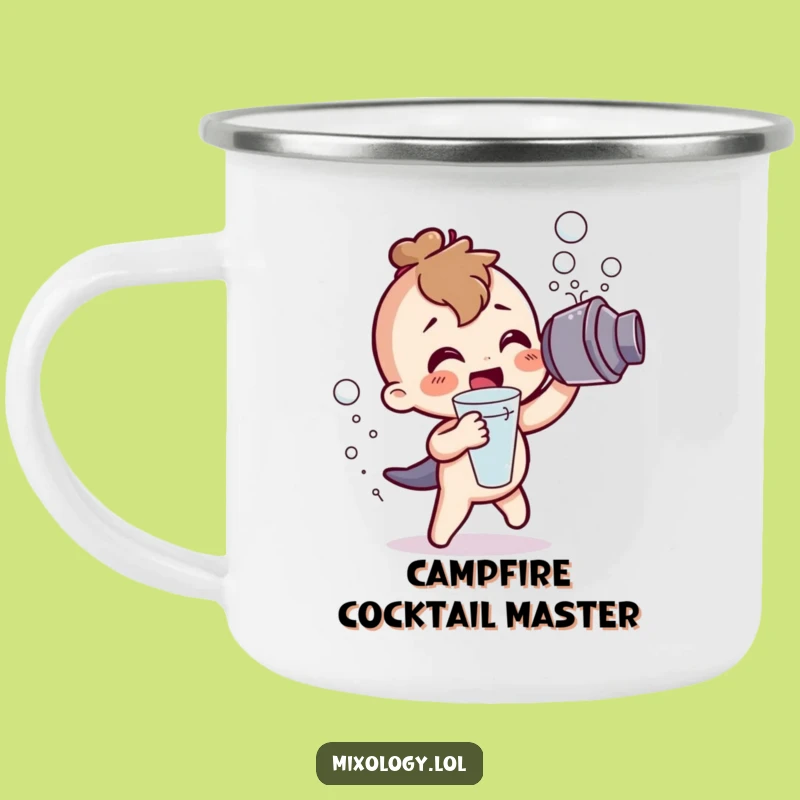 Funny Cocktail Shaker Camping Mug: Character's Frothy Cup, Ideal Funny Gift!