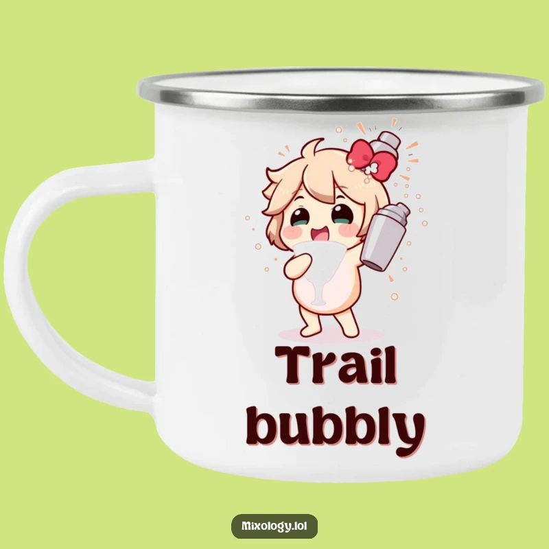 Funny Cocktail Shaker Camping Mug: Gleeful Character's Outdoor Drinkware, Fun Gift