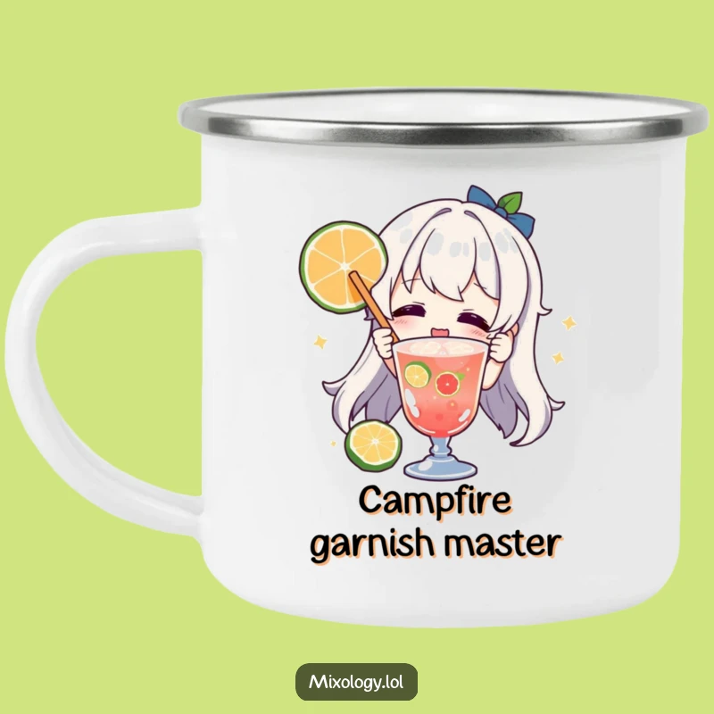 Funny Garnishing Character Camping Mug: Rugged & Hilarious Drink Gift