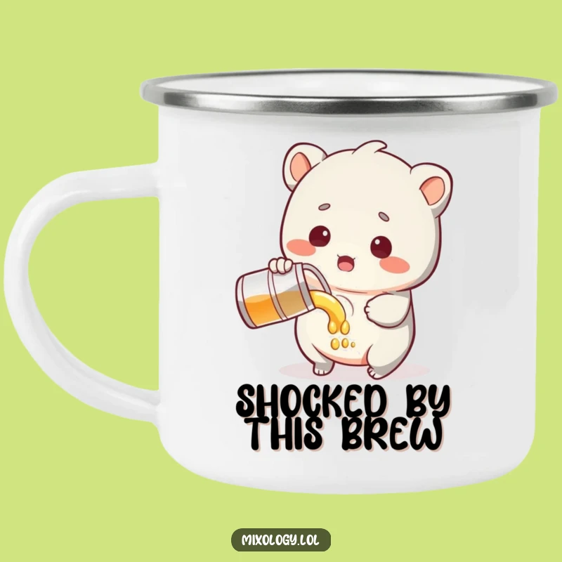 Funny Surprised Camping Mug - Enamel Creature Drinkware, Outdoor Funny Gift