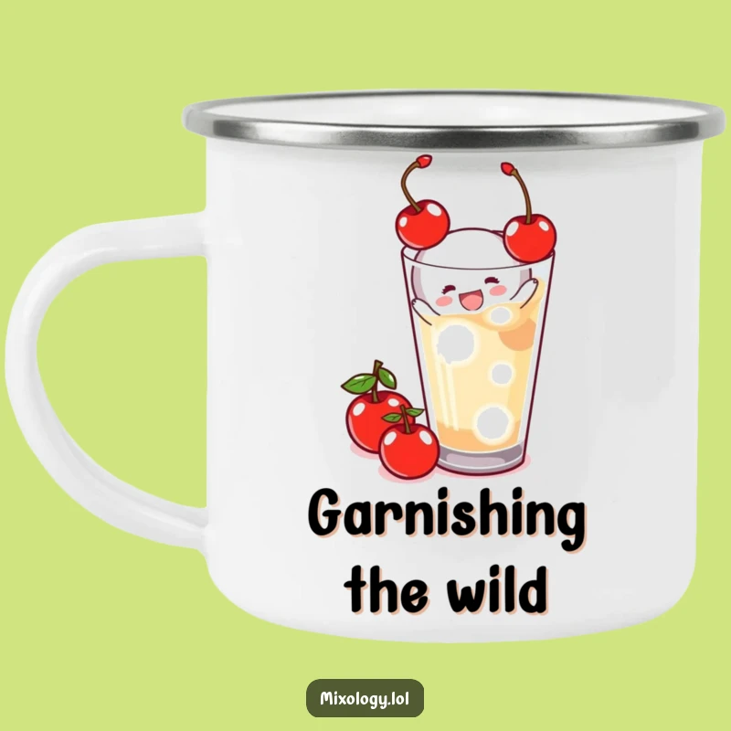 Funny Garnishing Camping Mug - Enamel Tiny Figure Drinkware, Outdoor Funny Gift