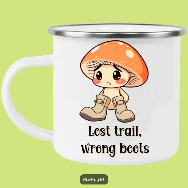 Adventure Funny Mismatched Boots Mushroom Camping Mug: Laughs on the Go