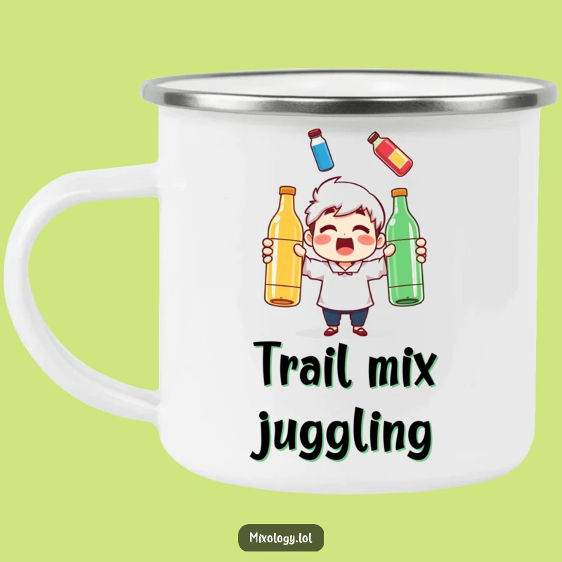 Funny Juggling Bottles Camping Mug - Your Hilarious Outdoor Surprise!