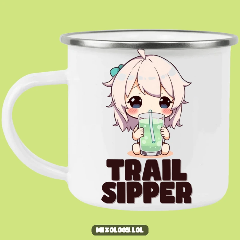 Funny Whimsical Straw Sip Camping Mug: Adventure Sip Companion