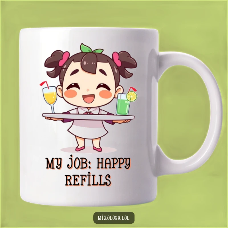 Funny Balancing Character Mug: Hilarious Server & Drink Lover Gift
