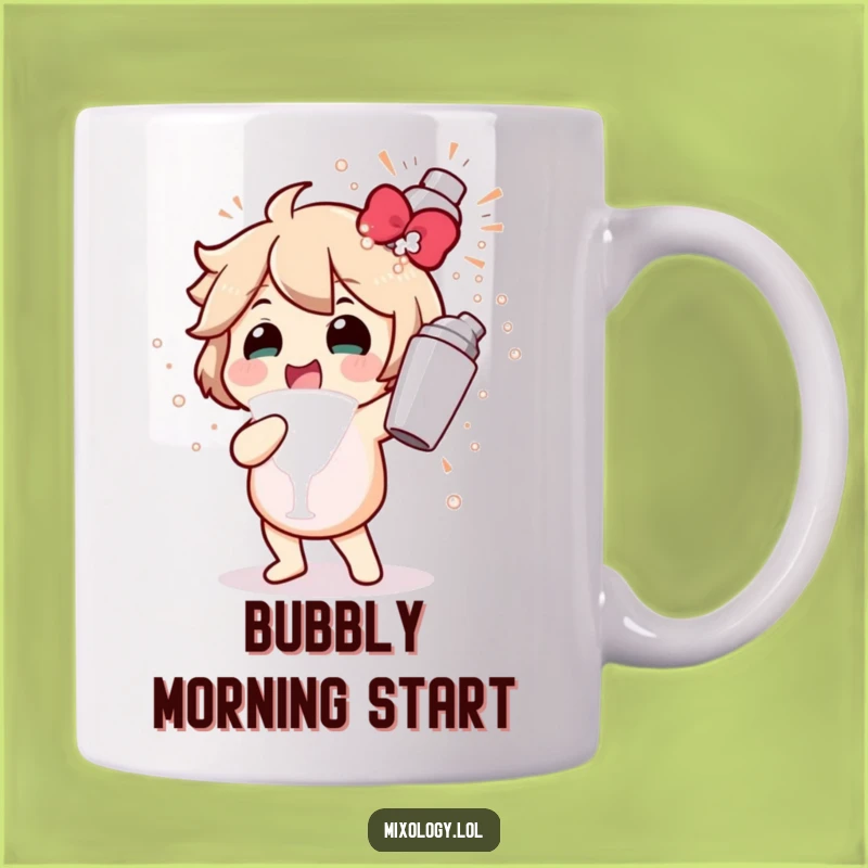 Funny Cocktail Shaker Mug: Gleeful Character's Bubbly Explosion, Perfect Party Gift