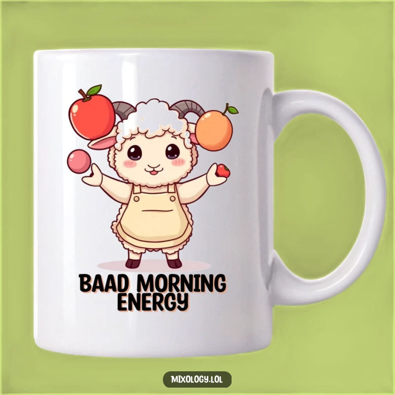 Funny Sheep Juggling Mug: Stylish Apron Humor, Perfect Gift for Chefs!