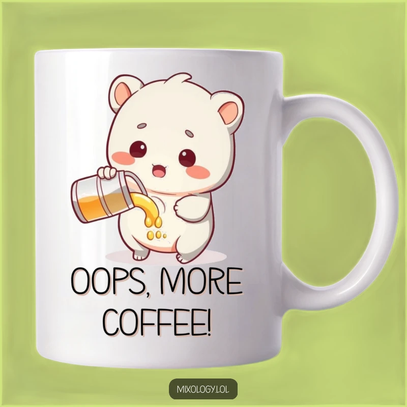 Funny Surprised Pour Mug - Cute Creature Oops!, Perfect Funny Gift for Mishaps