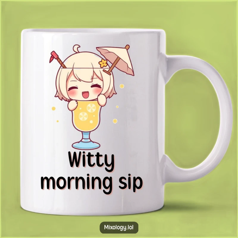 Funny Drink Garnish Mug: Playful Character's Wink, Perfect Cheerful Gift