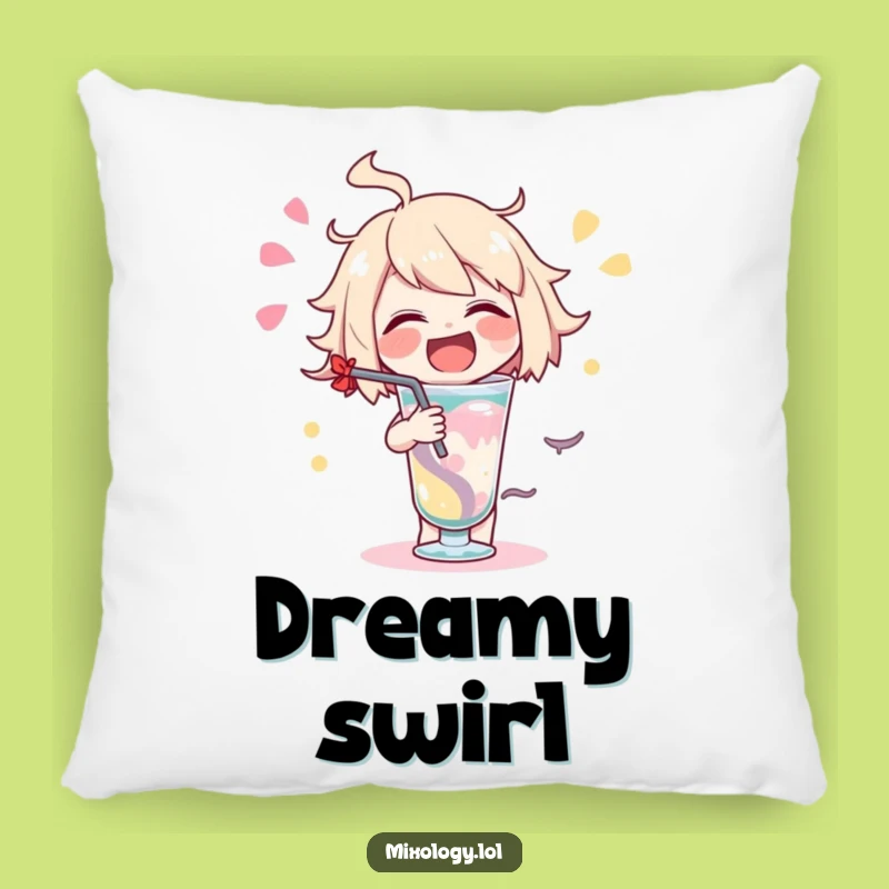 Funny Delightful Drink Pillow - Soft Swirls, Comfy Gift for Sippers