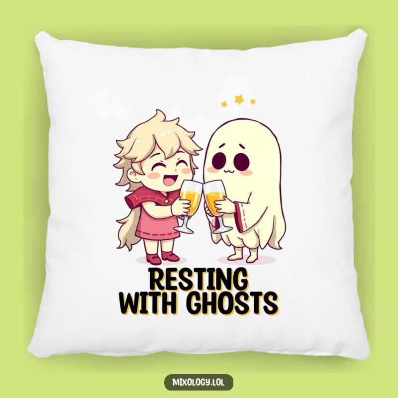 Funny Spectral Friends Pillow: Snuggle Up with Your Ghostly Pal!
