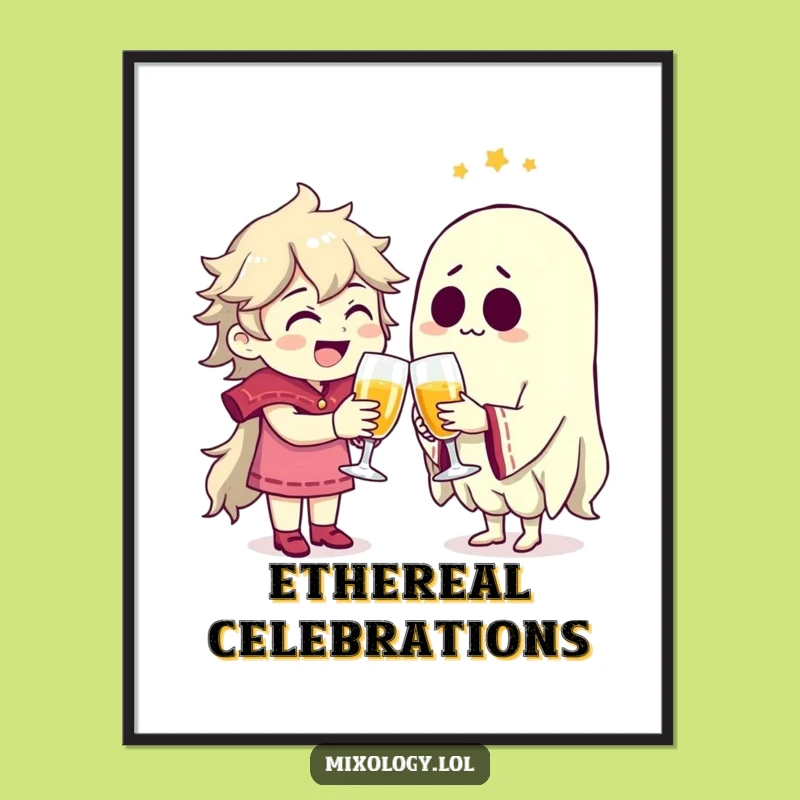 Funny Spectral Friends Digital Print: Instant Eerie Ambiance!