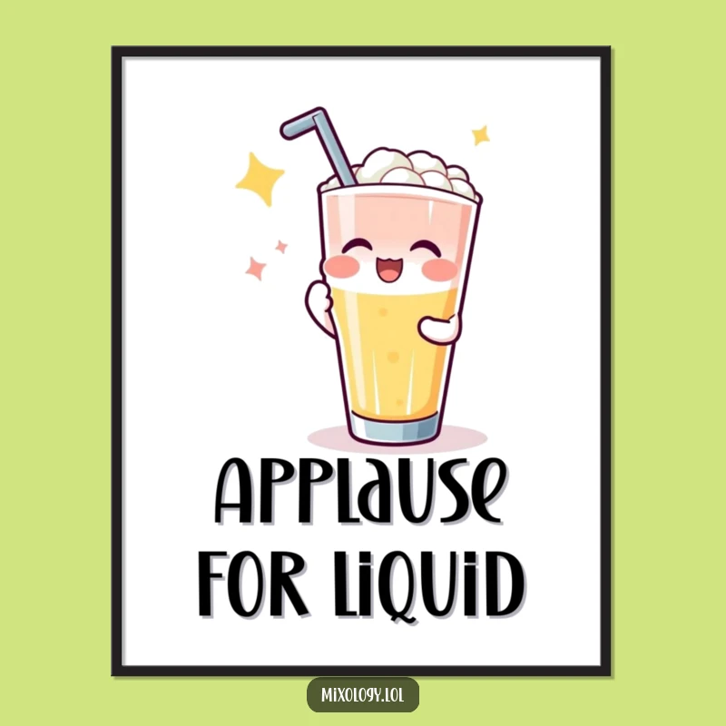 Funny Applause Drink Pour Digital Art: Instant Humor for Your Walls