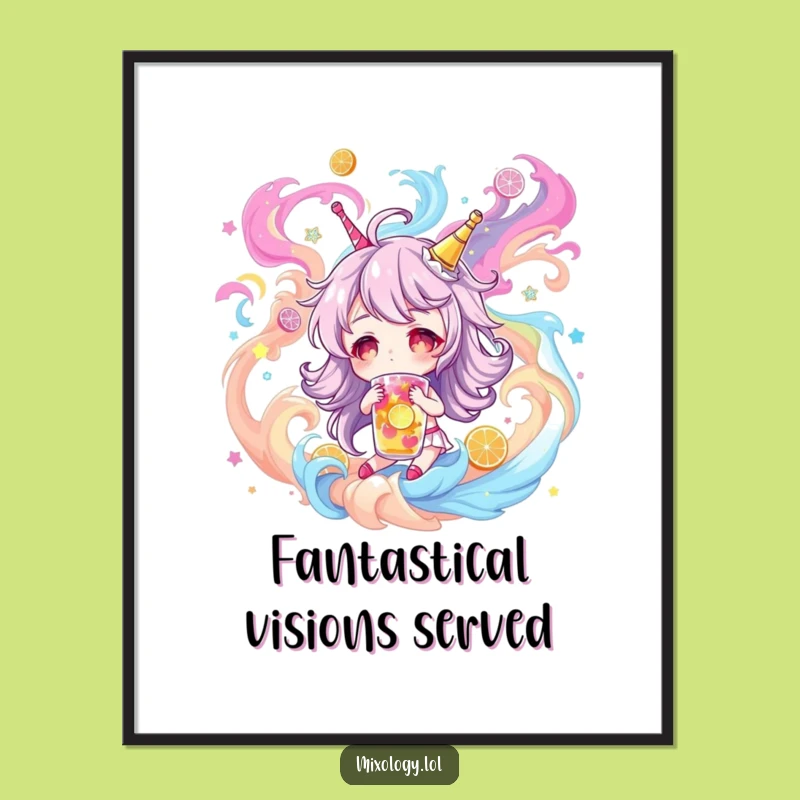 Funny Dream Drink Digital Print: Fantastical Character Art Funny Gift