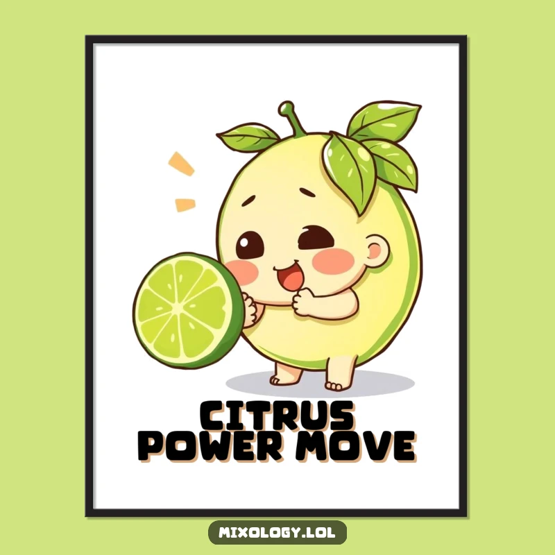 Funny Effort Lime Squeeze Digital Print - Instant Kitchen Art