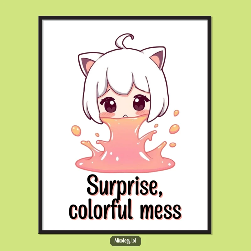 Funny Spill Digital Art: Surprised Gasp, Instant Funny Gift!