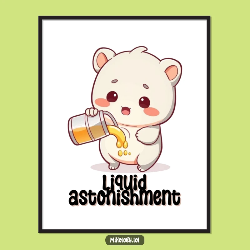 Funny Surprised Digital Art - Creature Pouring Decor, Instant Funny Gift