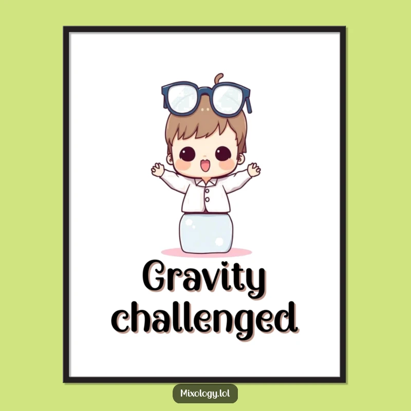 Funny Glass Tower Balance Digital Art: Instant Humor for Your Space