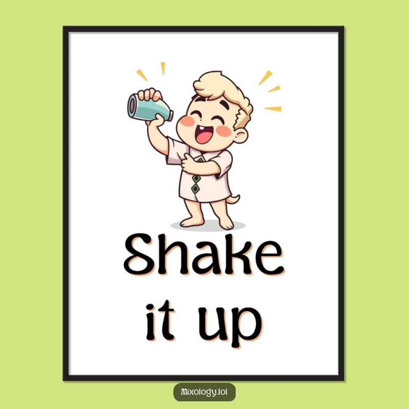 Funny Cocktail Shaker Art Print: Inject Humor into Your Space Instantly