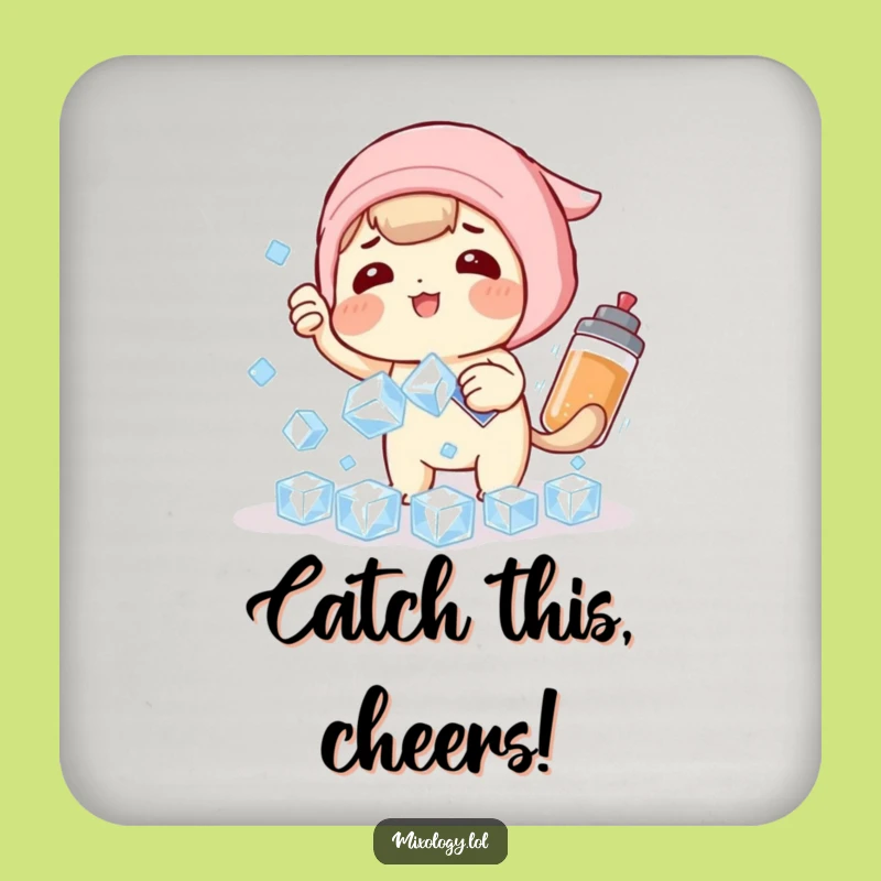 Funny Ice Catching Cocktail Character Drink Coaster: Protect Surfaces with Laughter and Style