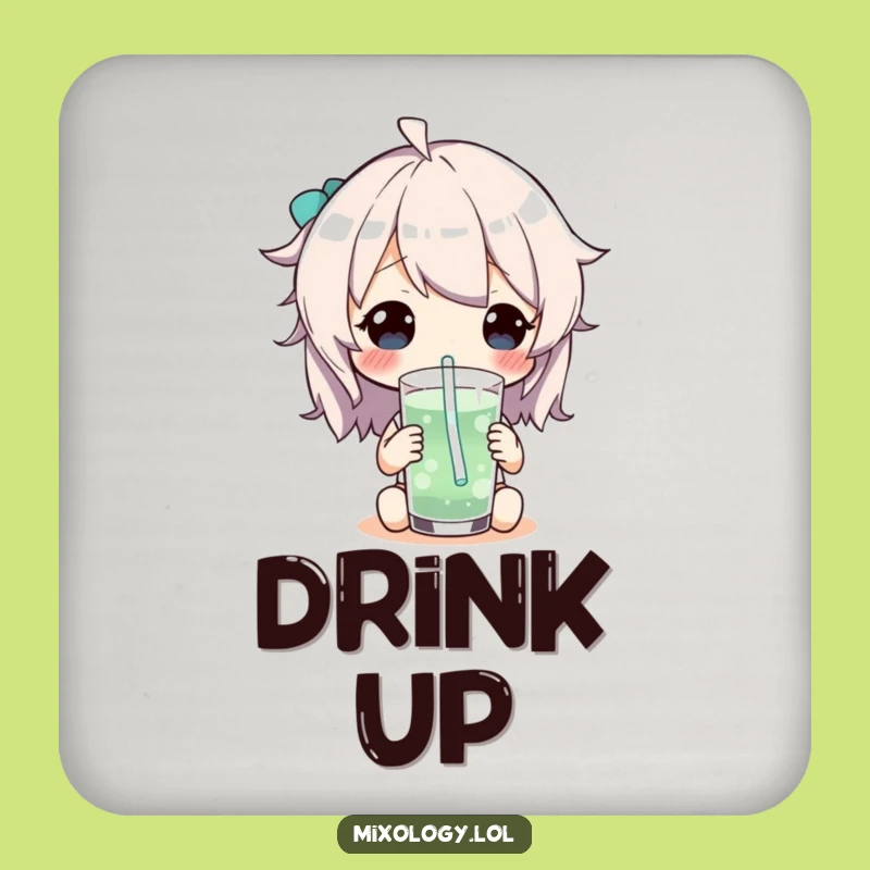 Funny Whimsical Straw Sip Coaster: Protect Surfaces with Humor