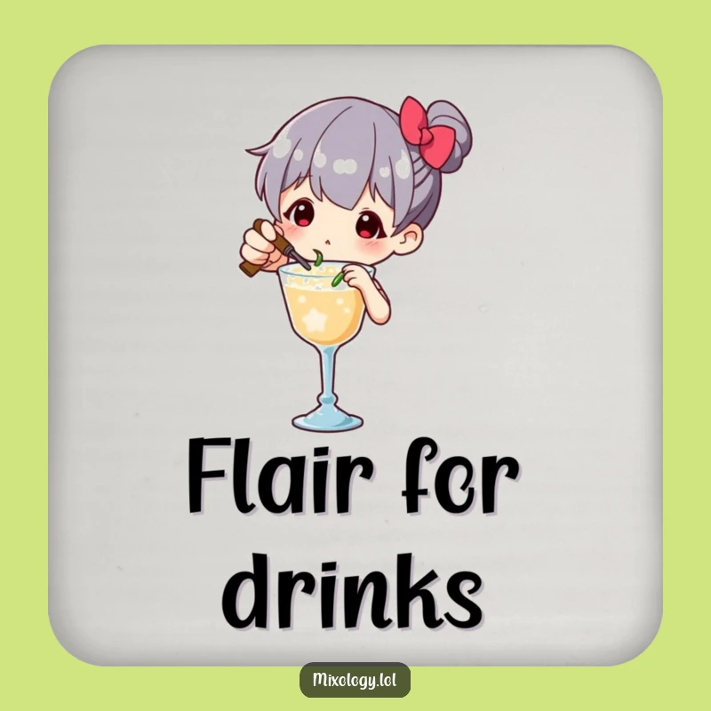 Funny Drink Coaster: Character Garnishing Drinks, Protect Surfaces Funny Gift