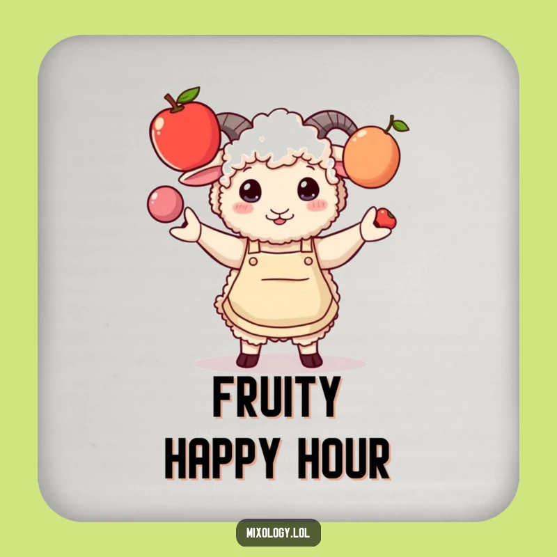 Funny Sheep Juggling Coaster: Protect Surfaces with Apron Humor, Perfect Funny Gift!