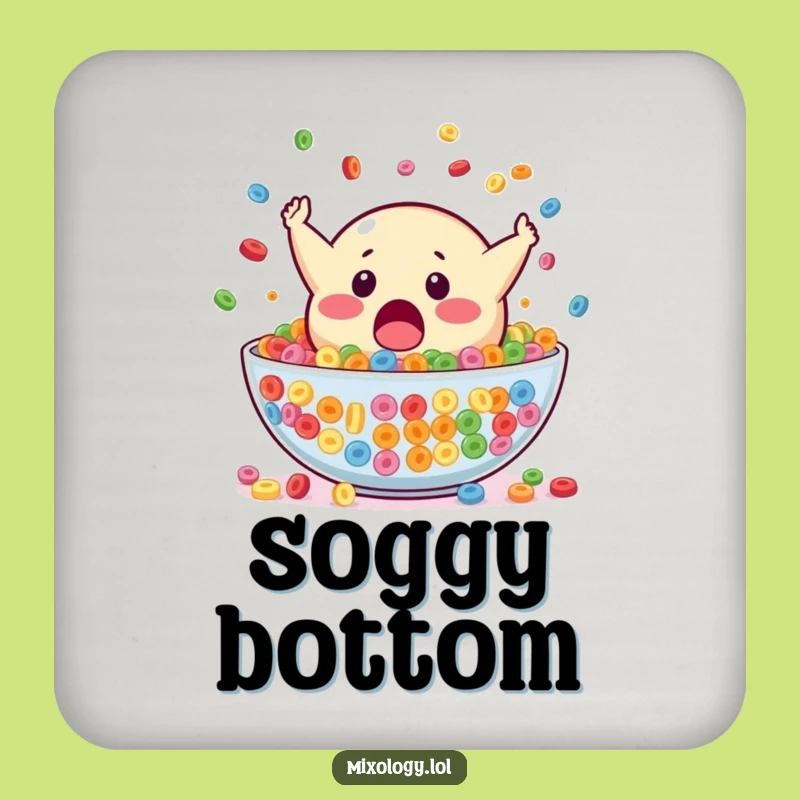 Funny Blob Cereal Coaster: Protect Surfaces with Mascot Humor, Perfect Funny Gift!