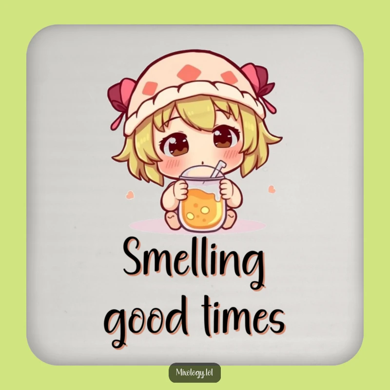 Funny Coaster: Character Sniffing Intriguing Drinks, Protect Surfaces Funny Gift