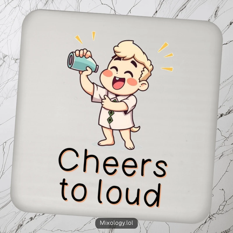 Funny Drink Coasters: Cocktail shaker design adding humor and protecting surfaces, ideal for entertaining.