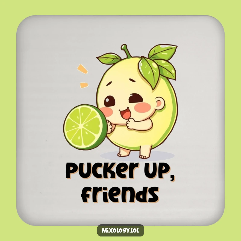 Funny Effort Lime Squeeze Coaster - Protect Surfaces with Citrus Charm