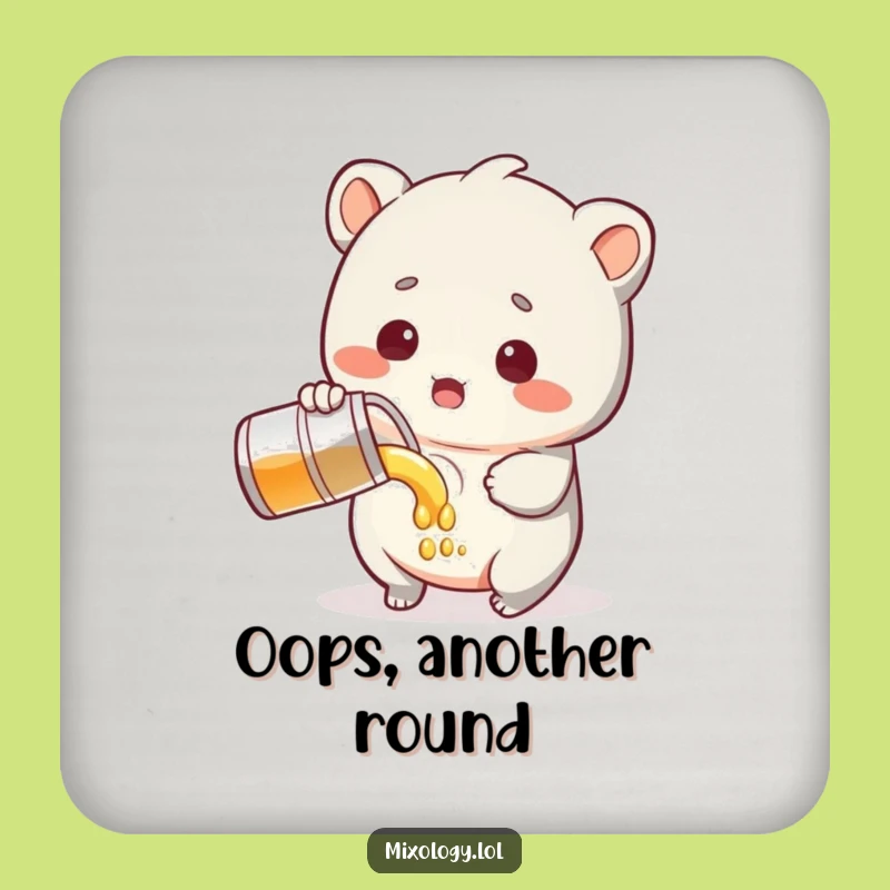 Funny Surprised Drink Coaster - Protect with Creature Art, Funny Gift