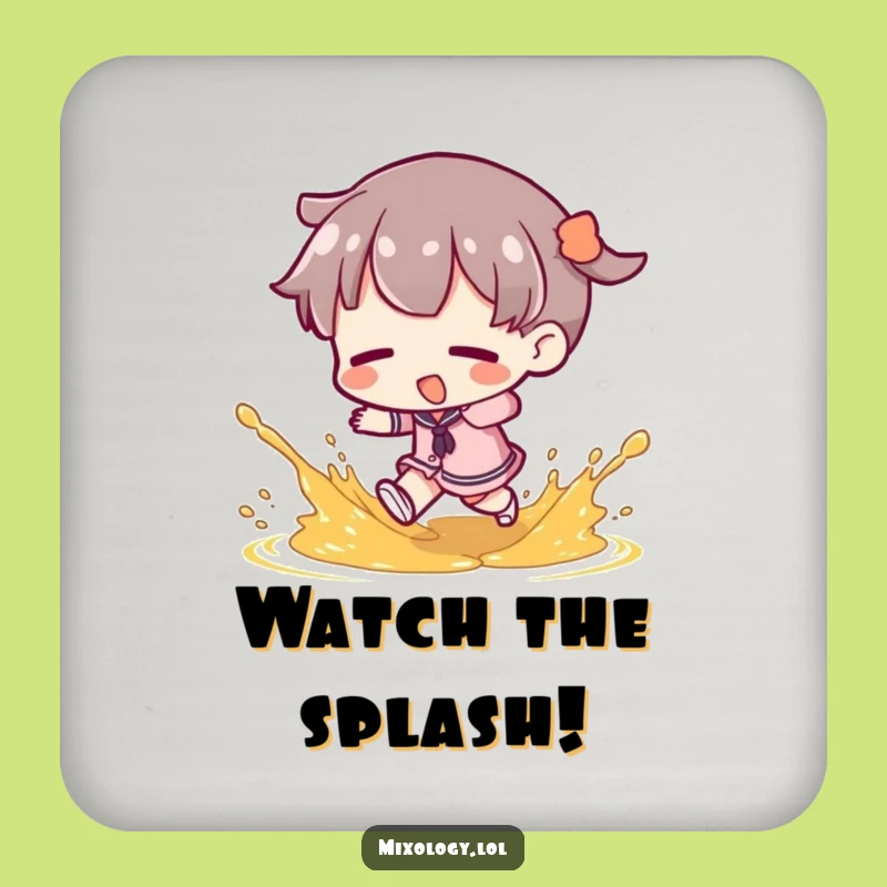 Funny Oops Coaster: Garnish Splash Character Bar Funny Gift