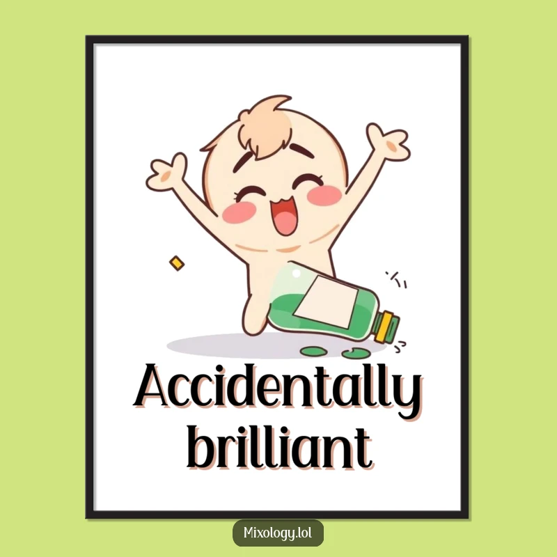 Funny Clumsy Character Poster - Happy Accident Art, Unique Funny Gift Decor