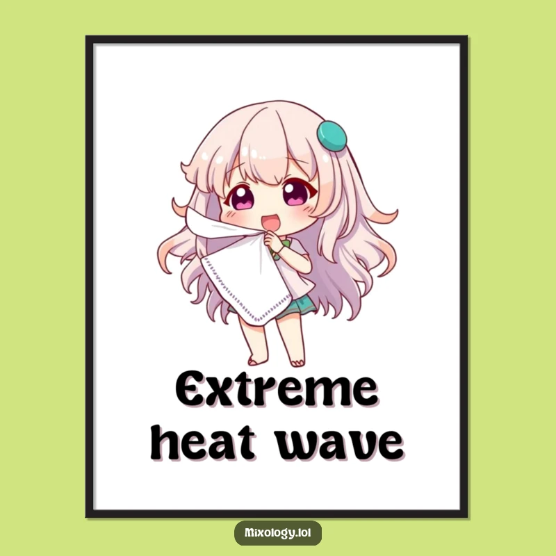 Funny Fanning Character Poster: Bring Hilarious Heat Relief to Your Walls