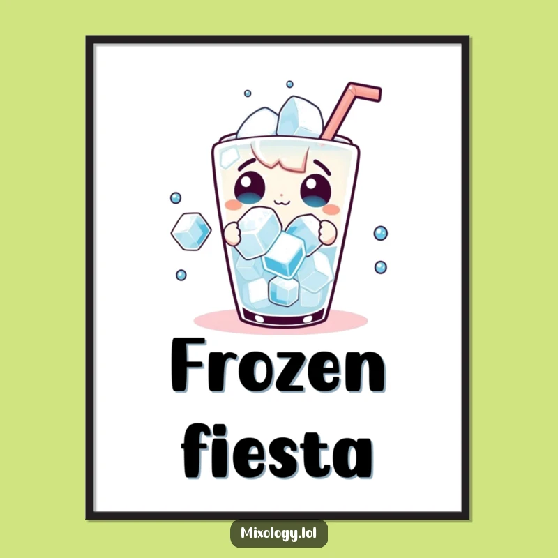 Funny Dancing Ice Poster: Whimsical Wall Art for a Touch of Humor