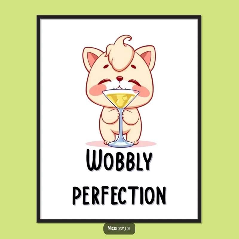 Funny Balance Act Poster - Clumsy Stirrer Trick Art, Unique Funny Gift Decor