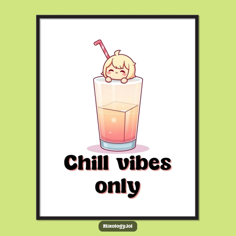 Funny Chill Character Ice Cube Poster: Bring Serene Humor to Your Walls